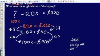 Reverse Percentages Edexcel GCSE Maths [upl. by Sigler]