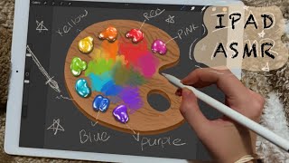 😴 iPad ASMR  Teaching you how to paint  Clicky Whispering  Writing Sounds [upl. by Gerianna]