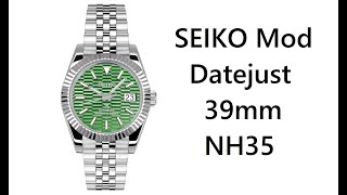 SEIKO Mod Datejust 39mm cannelé vert NH35 [upl. by Diaz]