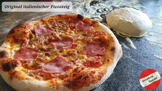 Original Italienischer Pizzateig  knusprig amp cross  Teig richtig ziehen für eine perfekte Pizza 😋 [upl. by Bentlee]