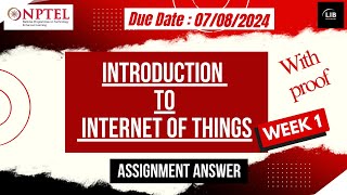 Introduction to IoT Week 1 Assignment Answers  NPTEL July 2024  Learn in brief [upl. by Atinrahc]