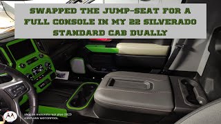 SWAPPED THE JUMPSEAT FOR A FULL CONSOLE IN MY 22 SILVERADO DUALLY STANDARD CAB [upl. by Marilou]