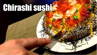 Sushi Cake Recipe How to make Chirashi Sushi [upl. by Nosduh]