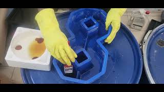 ASMR Applying Release Agent to Glass Block Paving Mold [upl. by Ennadroj]