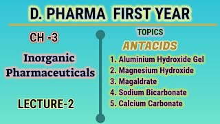 AntacidInorganic pharmaceuticalsCH3L2Pharmaceutical chemistryDPharm first year [upl. by Atinuhs]