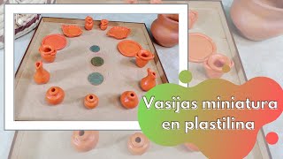 Cómo elaborar vasijas miniatura en plastilina♥ [upl. by Akcemat106]