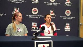 Arizona Volleyball Madi Kingdon and Halli Amaro Postgame vs Butler 9613 [upl. by Idell]