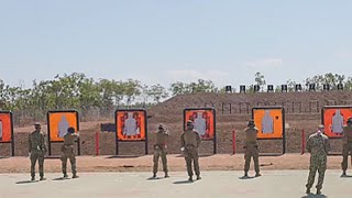 Annual Pistol Qualification Training for US Marines in NT Australia [upl. by Lirrehs]