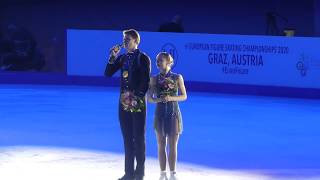 Alexandra Boikova amp Dimitrii Kozlovskiiafter medal ceremony Euro 2020 [upl. by Jourdan]