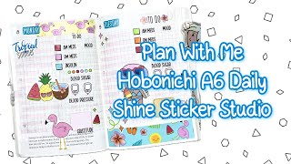 Plan With Me  Hobonichi A6 Daily Pages  Shine Sticker Studio [upl. by Yrokcaz638]