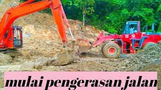 Tahap pengisian material trhadap badan jalanpengerasan [upl. by Concordia]