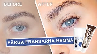 FÄRGA ÖGONFRANSARNA HEMMA  Tint your lashes at home  Enkelt att göra själv med Refectocil färg [upl. by Burget]