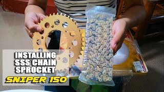 SSS GOLD CHAIN FOR SNIPER 150 UNBOXING amp INSTALLING [upl. by Ludewig444]