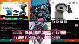 Makita Impact wrench amp Flyman torque drive socket Test  Shopee budget meal  ADV DIY greasing [upl. by Alrats]