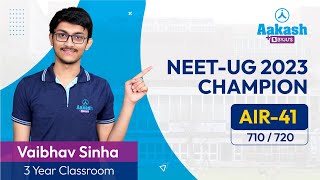 Vaibhav Sinha Shares His Preparation Strategy  AIR 41 710720 NEET UG 2023 Result [upl. by Leonanie]