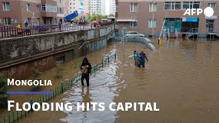 Flooding devastates Mongolia capital after torrential rain  AFP [upl. by Lemuel665]