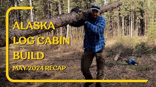 Alaska Off Grid Cabin Build in the Forest May 2024 Timelapse ASMR [upl. by Shandy]