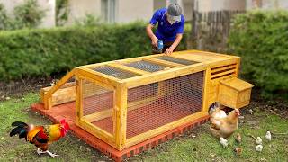 Self build stunning wooden chicken coop with mini garden [upl. by Raney]