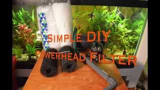 HOW TO make a simple DIY aquarium filter with power head [upl. by Avihs]