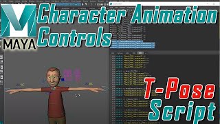 Character Animation Controls and Creating TPose using MAYA MEL Script  MEL Script for UI in MAYA [upl. by Benn]