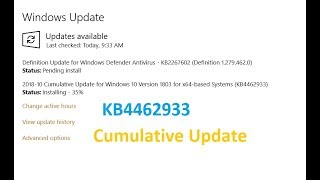 Cumulative Update for Windows 10 Version 1803 for x64 based Systems KB4462933 [upl. by Inasah586]