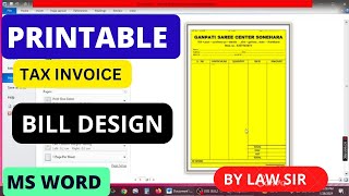 How to Create an Invoice in Microsoft Word  Bill Design in Microsoft Word [upl. by Ahseken866]