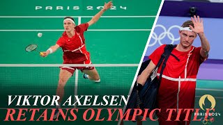 Viktor Axelsen Retains Mens Singles Olympic Title  Badminton Olympics 2024 [upl. by Milton469]