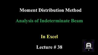 Moment Distribution Method for Beam in Excel [upl. by Anselmi]