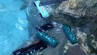 Rail King Train Sets  Train Derails And Plunges Into Sea [upl. by Valeria]