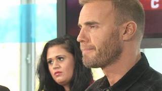 X Factor press conference Gary Barlow vs Louis Walsh round two [upl. by Ahtennek]