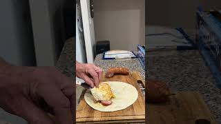 Cheese kransky breakfast wrap taste test gsp germanshorthairedpointer breakfastideas food [upl. by Kory]