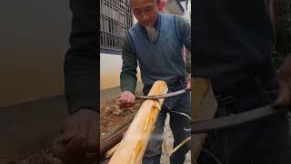 The process of peeling bark from a log [upl. by Colyer625]