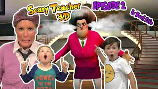 Scary Teacher 3D Game in Real Life EPISODE 2 Kids Skit [upl. by Yokum]