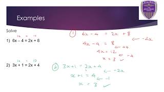 225 Year 9 Scheme 2 Algebra Solving equations with unknowns on both sides [upl. by Hussein]