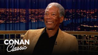 How Morgan Freeman Developed His Voice  Late Night with Conan O’Brien [upl. by Aneeg25]