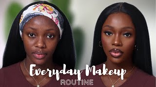 Detailed Soft Glam Everyday Makeup Routine For Dark Skin WOC  Beginner Friendly   Okemute U [upl. by Kilian141]