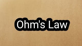 Simplest explanation of ohms law¦ Ohms law class 10 [upl. by Ennaegroeg]