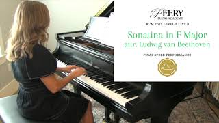 Sonatina in F Major attr Ludwig van Beethoven RCM Level 5 List B 2022 Celebration Series [upl. by Ardys150]