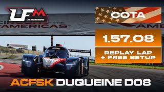 ACFSK Duqueine D08 LMP3  COTA  15708  SETUP  REPLAY  LFM ASSETTO CORSA [upl. by Davena]