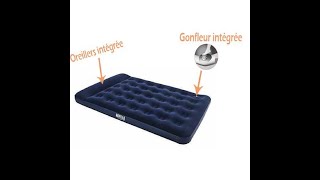 Grand Matelas gonflable de 2 personne avec Oreillers et pompes à pied intégrée [upl. by Acimot118]