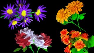 4 Beautiful Paper Flowers Making  How To Make Paper Flowers  কাগজের ফুল বানানো  Paper Craft [upl. by Nylassej]