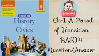 CH 1 A PERIOD OF TRANSITIONQUESTIONSANSWERS HISTORY CLASS 8 ICSE BOARD [upl. by Anirbas298]