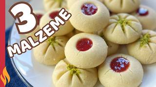 3 Malzeme ile 5 Dakika Kurabiyesi 😋🍪 Ağızda Dağılan Kurabiye Tarifi 💯 [upl. by Airekat]