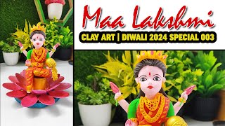 How to make Maa Lakshmi Clay Idol  lakshmi mata clay se kaise banate hain lakshmi diwalispecial [upl. by Copeland313]