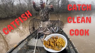 Huge Catfish Catches With Three Traps  CatchCleanCook Best Fried Catfish Ever amp Shrimp Rice [upl. by Scutt]