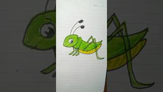 How to Draw grasshopper art shorts artist [upl. by Ellehsim]