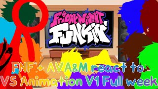 FNF  AVAampM react to VS Animation V1 Full week  Friday Night Funkin [upl. by Evans]