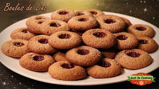 ❅ Recette des Boules de Linz ou Linzele de Noël à la Confiture de Framboises ❅ [upl. by Tiffanle]