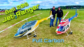 2x AMAZING Full Carbon XXL Bell 206 JETRANGER Flight Show from RC HELICOPTER SERVICE [upl. by Nazar885]