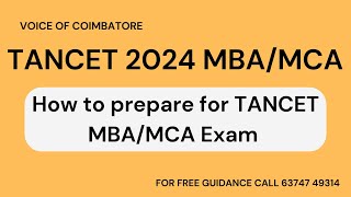 TANCET 2024  HOW TO PREPARE FOR TANCET MBAMCA EXAM tancet2024 mba tancet2024 mcaentrance [upl. by Lamprey953]